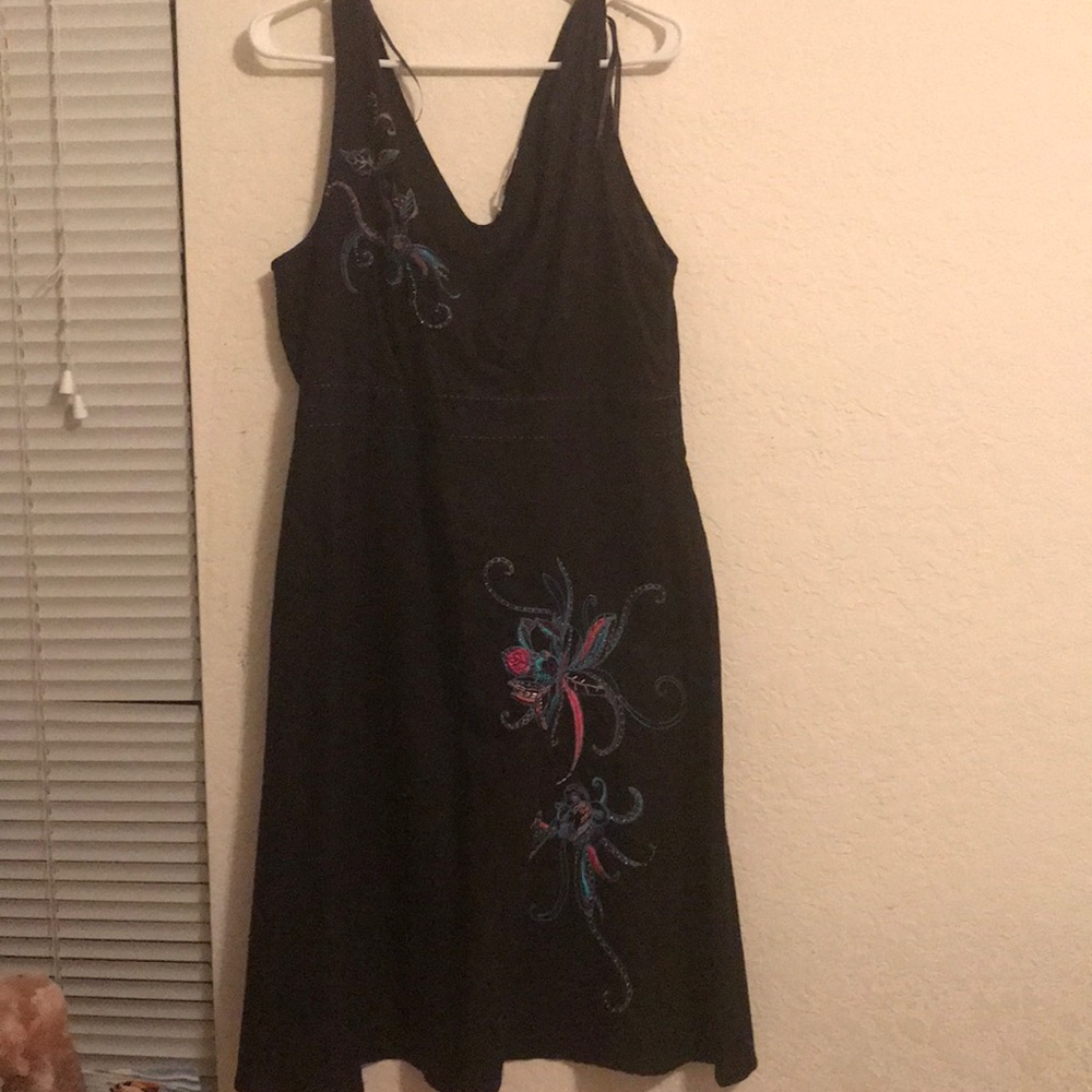 Black with colourful stitching Never worn uk18